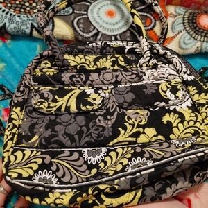 Vera Bradley Black and Yellow Floral Shoulder Bag